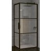 Riho Grid sprchovací kút 90x80 cm štvorcová čierna matné/vzorované sklo G004008121