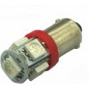 BA9S, LED 5x 5050 SMD - 24V, Červená