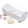 Drevená kolíska Labuť Sweet Dreams Dolly Bed Tender Leaf Toys pre 36 cm bábiku s textilným vankúšom a perinkou