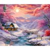 Diamantový obraz Zimná krajina pri potoku