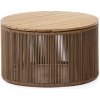 Kave Home Dandara Okrúhly záhradný odkladací stolík s doskou z akácie 70 cm