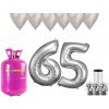 HeliumKing Hélium párty set na 65. narodeniny so striebornými balónmi