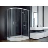 Besco MODERN 185 Štvrťkruh sprchový kút 100x80x185cm Univerzálny, rám Chróm Al, sk.Fume 6m BCMOD1080CG
