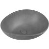 Sapho PUNC betónové umývadlo na dosku vrátane výpuste, 53x39cm, čierny granit BH7001