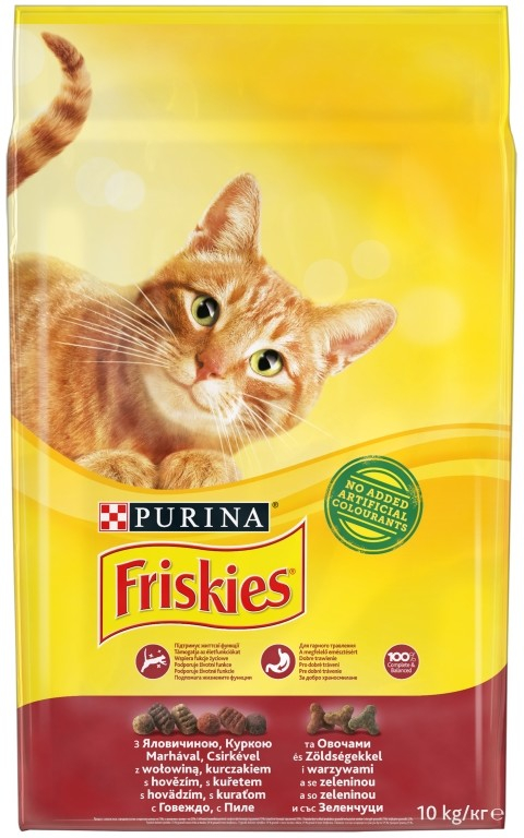 Friskies CAT MASO,KURA,ZELENINA 10 kg
