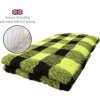 DRYBED Premium Vet Bed Káro limetkovozelený + čierny 100 x 75 cm