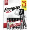 Energizer Max mikrotužková batérie typu AAA alkalicko-mangánová 1.5 V 6 ks; E303328200