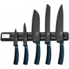 Sada kuchynských nožov s magnetickou lištou 6 dielna Berlingerhaus Metallic Line Aquamarine Edition BH-2537A
