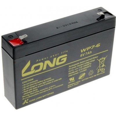 Batéria pre záložné zdroje Long 6V 7Ah olovený akumulátor F1 (WP7-6) (PBLO-6V007-F1A)