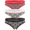 Malva klasické bikini nohavičky s čipkou 3596 - 3 bal L viacfarebná