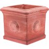 Talianska terakota Terakotový kvetináč Cubo Con Rosone 25,8x24 cm 47157