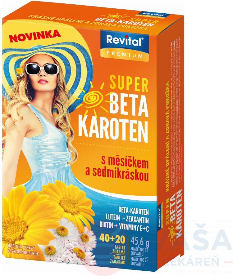 Vitar Revital Super Beta-karotén s nechtíkom a sedmikráskou 40 + 20 tabliet