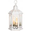 Lampáš MagicHome Vianoce Morocco, LED, sviečky, biely, 3xAAA, plast, časovač, 18x15x32 cm