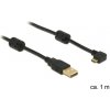 Delock kabel USB 2.0 A samec > USB micro B samec, pravoúhlý 270°, 1m 83250