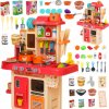 Interaktívna kuchynka pre deti s LED, parou, hrncami a zvukmi – sada 42 dielov