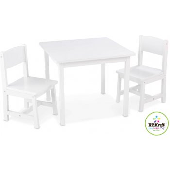 KidKraft detský stôl s dvoma stoličkami biely