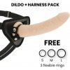Delta club toys harness dong flesh silicone 23 cm