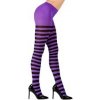 Dámske pruhované pančuchy, fialové XL
