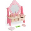 Hračky Bigjigs Bigjigs Toys Drevený kozmetický stolík ružový
