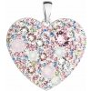 PAVONA Strieborný prívesok s krištáľmi Swarovski mix farieb srdce 34243.3 magic rose