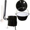 Perfect Cauldron kotlík na guláš smalt 1,2 mm 30 l, Perfect Cauldron kotlina 50 cm KOV, pokrievka smalt 49 cm, vareška 50 cm SMREK