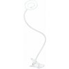 Solight LED stmievateľná stolná lampička s klipom biela, 300lm, nastaviteľná teplota svetla, USB