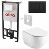 Alcadrain Set modulu do sádrokartonu, WC Urban City, sedátka a tlačítka černá mat M278 1 set