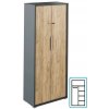 RIOMA NEW grafit/dub artisan 31, kancelárska šatníkovo-policová skriňa so zámkom