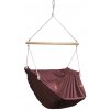 Závesné relaxačné kreslo bordó HOJDAVAK MAXIMUS OUT s vankúšikom, Drevo Outdoor, Lano biele