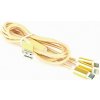 Gembird CC-USB2-AM31-1M-G USB charging combo 3-in-1, 1m, zlatý (CC-USB2-AM31-1M-G)
