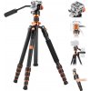 K&F Carbon Fiber Lightweight Camera Tripod with Hydraulic Video Tripod Head O255C4+FH-03 K&F Concept