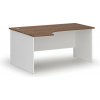 Rohový kancelársky písací stôl PRIMO WHITE, 160x120 cm, ľavý, biela/orech