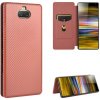 Peňaženkové kožené puzdro na Sony Xperia 10 - Hnedá