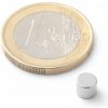 SOLLAU Neodymový magnet valec D 5x4 mm, Neodym, N42, ponikelovaný