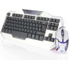 E-blue Auroza, sada klávesnica s optickou hernou myšou, US, herná, drôtová (USB), biela (EKM811WHUS-IU)
