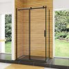 AICA Sprchový kút obdĺžnikový SKB-2E-20-8SPKLB-R, posuvné dvere, bočný panel, veľkosť od 100-140cm, NANO sklo 8mm, Výška 200cm