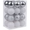MagicHome Gule 24 ks bielo strieborné mix na vianočný stromček 6 cm