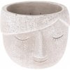 Betónový obal na kvetináč Face biela, 15,5 x 11 x 14 cm