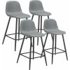 tectake 405878 barová stolička willow so zapínaním na suchý zips, čalúnená - sada 4 ks