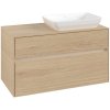 VILLEROY & BOCH Collaro závesná skrinka pod umývadlo na dosku (umývadlo vpravo), 2 zásuvky, s LED osvetlením, 1000 x 500 x 548 mm, Nordic Oak, C111B0VJ