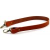 Pro Háčkování Kožený popruh 58 cm, š. 2,5 cm, přírodní hnědý, karabina s hranatým průvlekem, staromosaz