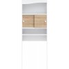 Skrinka nad práčku/WC v dekore duba v bielo-prírodnej farbe 64x177 cm Wave – TemaHome