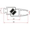 Gelco Satz 45° Magnet Dichtung für Glas 6mm ud profil, 1900mm NDGS13