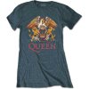 Queen tričko Classic Crest Modrá S