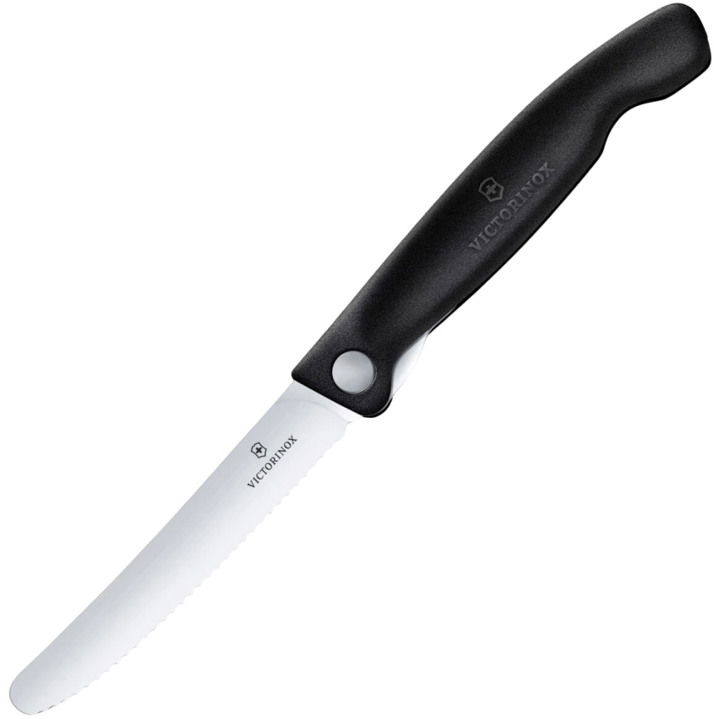Victorinox Skládací svačinový nůž Swiss Classic, černý, vlnkované ostří 6.7833.F