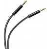 AUX čierny (pletený) 1M kábel 2x3,5mm jack (E)