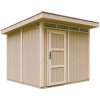 Timbela Drevený záhradný domček M903 plochá strecha, s podlahou, 279 x 294 cm