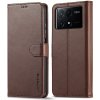 IMEEKE 73537 IMEEKE Peňaženkový obal pre Xiaomi Poco X6 Pro 5G tmavohnedý