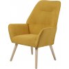 Relaxačné kreslo TOMBI — masív, látka, žltá