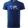 Mapa sveta odtlačok - Tričko extra veľké (5-8XL) - 5XL ( Kráľovská modrá )